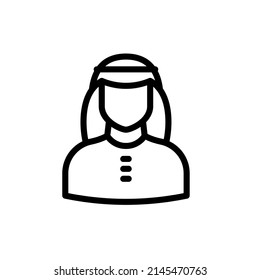 Arab Man Line Icon Person Keffiyeh Stock Vector (Royalty Free ...