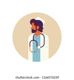 arab man medical doctor stethoscope healthcare concept profile icon arabic male avatar portrait flat vector illustration