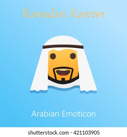 Arab man modern flat emoticon.