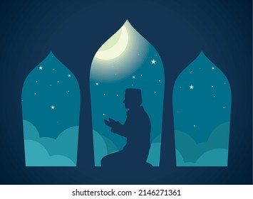 arab man praying, eid mubarak