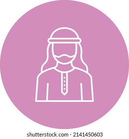 Icono del vector del hombre árabe. Se puede usar para imprimir, móviles y aplicaciones web.