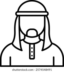 Arab Man vector icon. Can be used for printing, mobile and web applications.