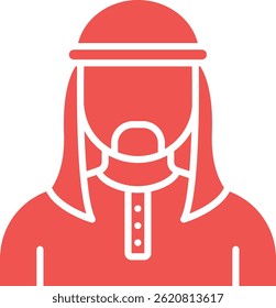 Ícone vetorial do Arab Man. Pode ser usado para impressão, aplicativos móveis e da Web.
