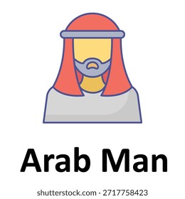 Icono del Vector del hombre árabe que puede modificar o editar fácilmente
