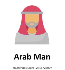 Icono del Vector del hombre árabe que puede modificar o editar fácilmente
