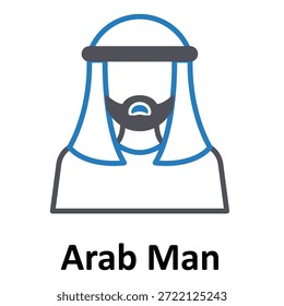 Arab Man Vector icon which can easily modify or edit
