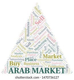 Arab Market word cloud. Vector made with text only