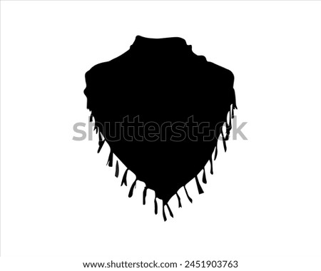 Arab middle eastern muslim head scarf silhouette icon logo vector illustration isolated on white background