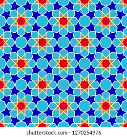 Arab mosaic. Islamic seamless pattern.