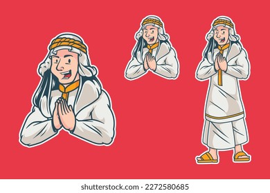 Arab Moslem Man Character illustration