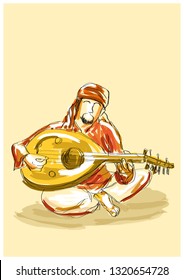 Arab musician with instrument