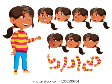 228 Pose Character Muslim Kid Illustration Set. Images, Stock Photos ...