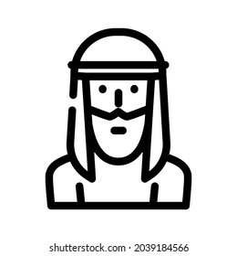 arab muslim guy line icon vector. arab muslim guy sign. isolated contour symbol black illustration