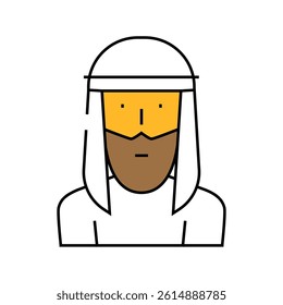 arab muslim guy line icon vector. arab muslim guy sign. isolated symbol illustration