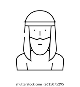 arab muslim guy line icon vector. arab muslim guy sign. isolated contour symbol black illustration