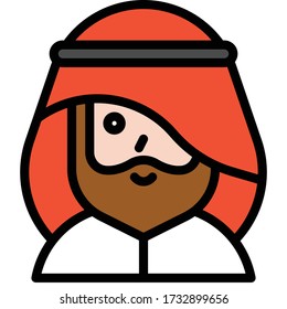 Arab or muslim man icon, ramadan festival related vector illustration