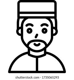 Arab or muslim man icon, ramadan festival related vector illustration
