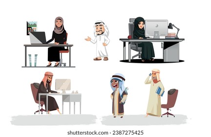 Arab offices, Arab secretary, secretary, Arab employee, Arabs, Muslim Muslim employee, Arab dress