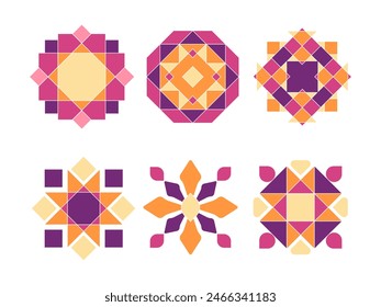 Arab pattern Islamic colorful shape ornament element design decoration beautiful tile style