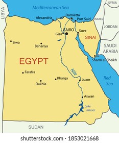 Arab Republic Of Egypt - Vector Map