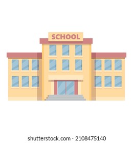 Arab school building icon cartoon vector. Muslim teacher. Class student