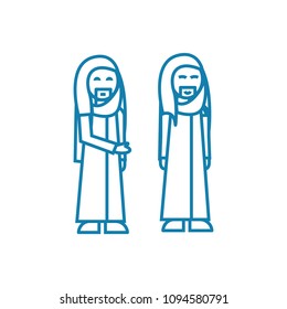 Arab state residents linear icon concept. Arab state residents line vector sign, symbol, illustration.