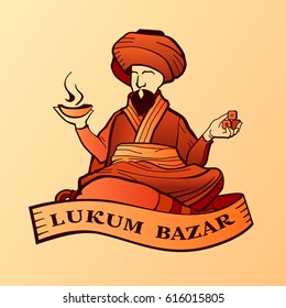 Arab tea seller illustration