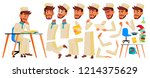 Arab Teen Boy Vector. Animation Creation Set. Face Emotions, Gestures. Arab, Muslim. Emotional, Pose.  Animated. For Postcard, Cover, Placard Design. Isolated Cartoon Illustration
