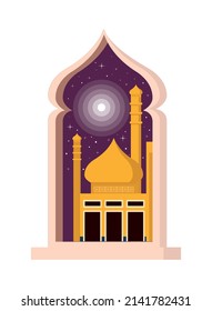 Arab-Tempel und Mondszene