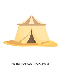 Arab tent icon cartoon vector. Desert camp. Islamic house