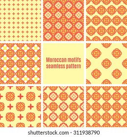 Arab tiles seamlessly retro patterns - set of eight designs