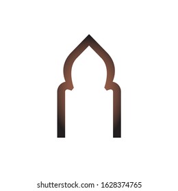 Arab window eamadan islamic vector doorm arabian traditional design icon.