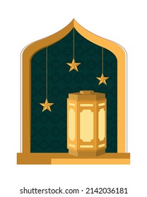 Arab-Fenster und Laterne mit Sternen