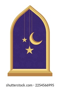 Arab-Fenster mit Mond und Sternen