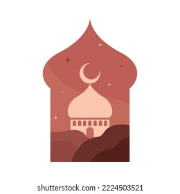 arab window view islamic skyline icon