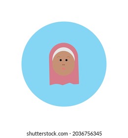 arab woman avatar on blue background