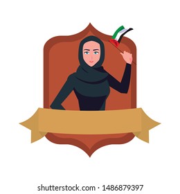 arab woman character in a hijab