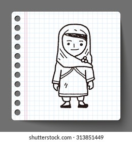 arab woman doodle