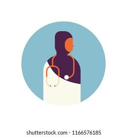 arab woman medical doctor stethoscope healthcare concept profile icon arabic female avatar portrait flat vector illustration