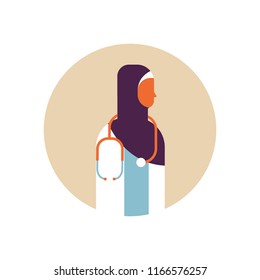 arab woman medical doctor stethoscope healthcare concept profile icon arabic female avatar portrait flat vector illustration