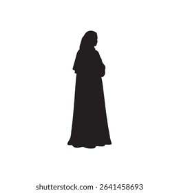 Arab woman silhouette icon vector flat design.