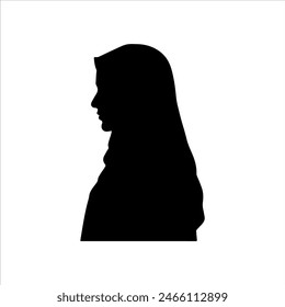 Arab woman silhouette isolated on white background. Arab woman icon vector illustration design.