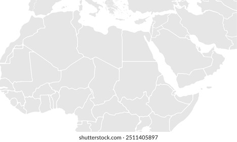 O mapa do mundo árabe Argélia, Egito, Líbia, Marrocos, Sudão, Tunísia, Mauritânia
Bahrein, Iraque, Jordânia, Kuwait, Líbano, Omã, Palestina, Qatar, Arábia Saudita, Síria, Emirados Árabes Unidos, Iêmen em Escala de Cinza