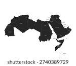 Arab World Map, Map of All Countries of Middle East and North Africa