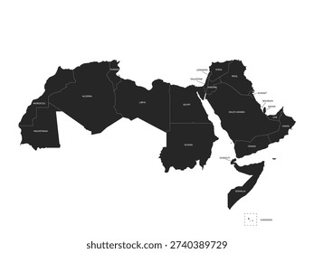 Arab World Map, Map of All Countries of Middle East and North Africa