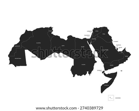 Arab World Map, Map of All Countries of Middle East and North Africa