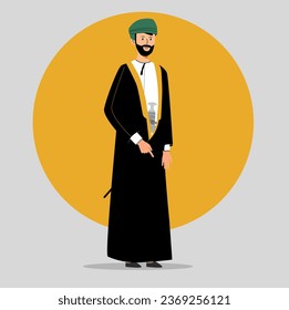 Arab_Omani groom in flat vector design 
