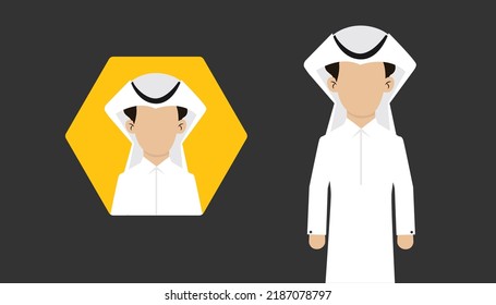 Arabe Man character Avatar Flat vector 