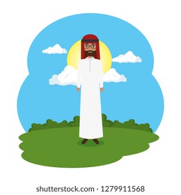 Arabe man in the landscape scene