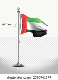 ARABEMIRATES flag, vector flat design